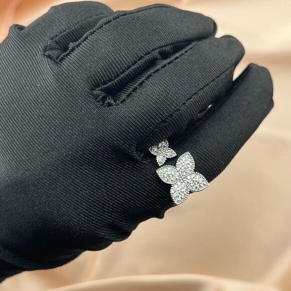 Elegant Floral Double Open Ring Set - Picture 6 of 7